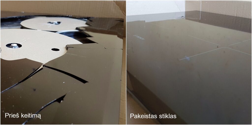 kaitlentes stiklo keitimas